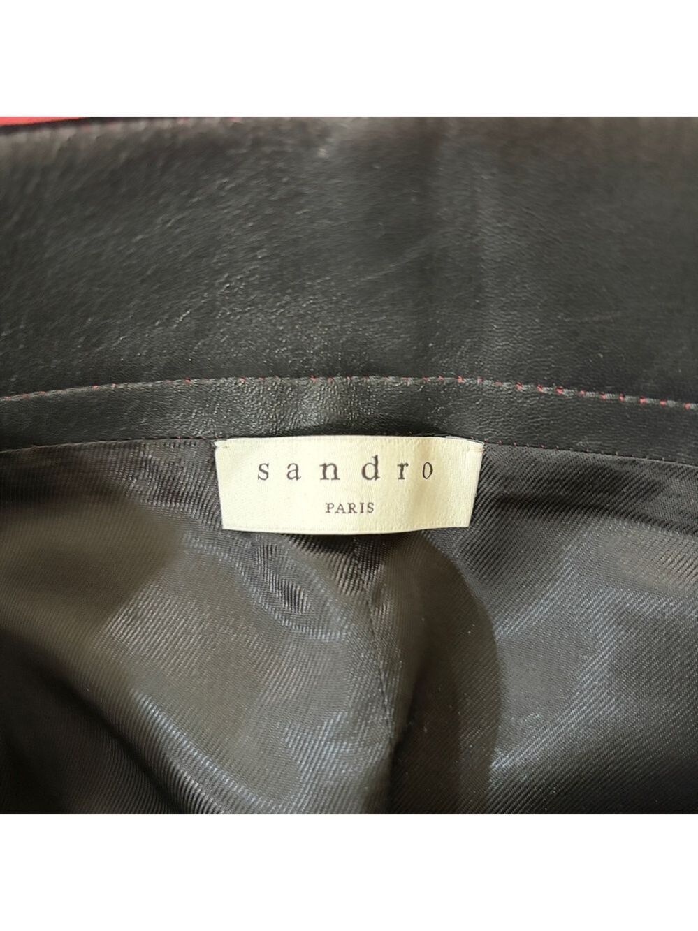 Sandro Milla A-line black leather skirt - Picture 9 of 11